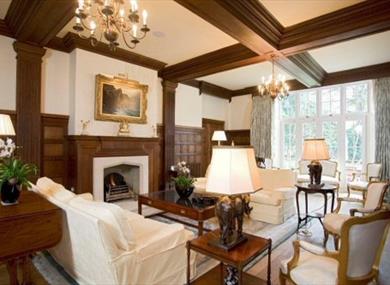 Queenswood's panelled drawing room