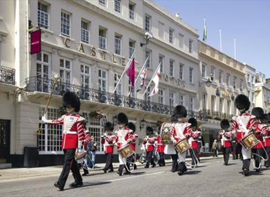 Guards outside the Mercure Windsor Castle Hotel