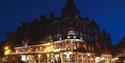 Exterior of the Harte & Garter at night