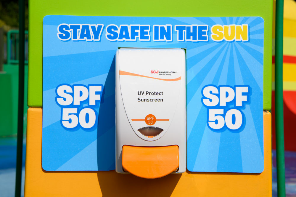 Sunscreen dispenser at Legoland Windsor Resort