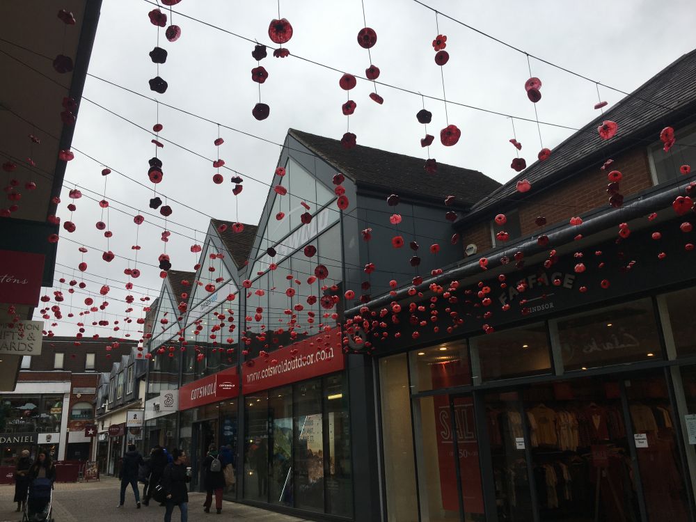 Windsor Yards' Remembrance Recycled Poppy Canopy