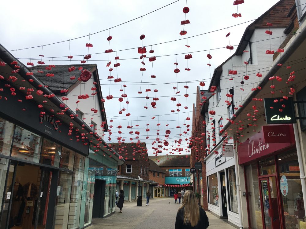 Windsor Yards' Remembrance Recycled Poppy Canopy