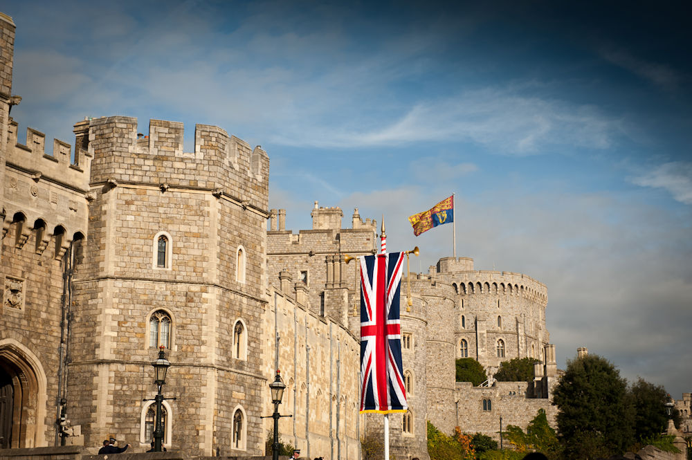 Windsor Castle, Union flag and Royal Standard