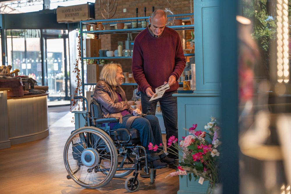 People in the Savill Garden Visitor Centre