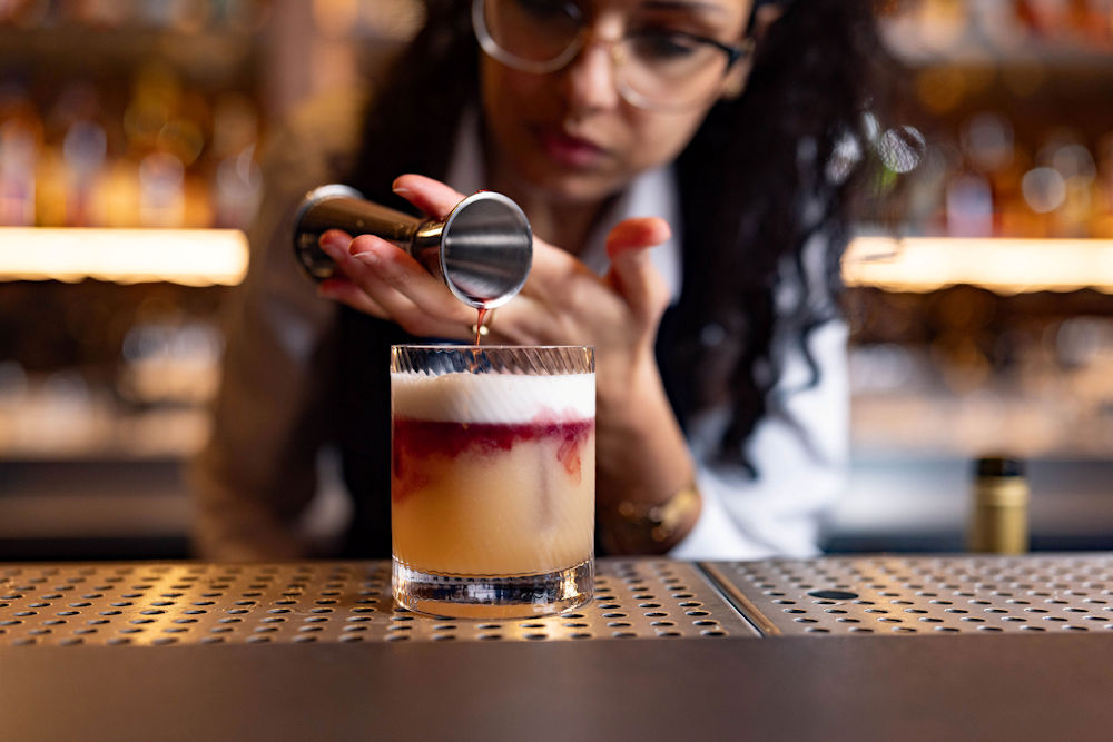 mixing cocktails at The Braywood