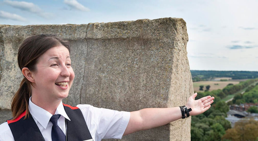 Windsor Castle Warden at the top of the Round Tower