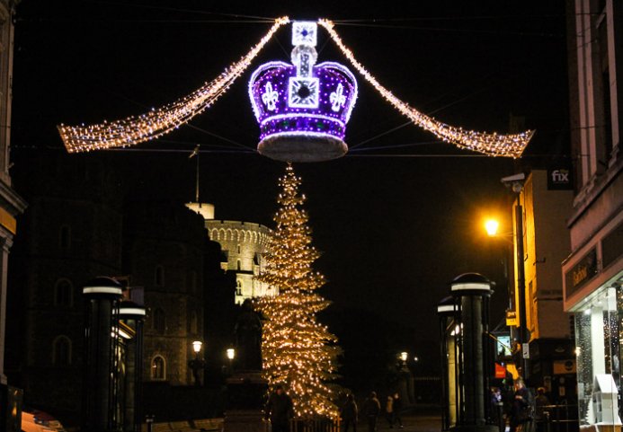 Why I Love Windsor At Christmas - Windsor The Christmas lights down Peascod Street (the pedestrianised shopping road off the High Street) have some rather incredible lights in the shape of a crown ... - Why I Love Windsor At Christmas - Windsor