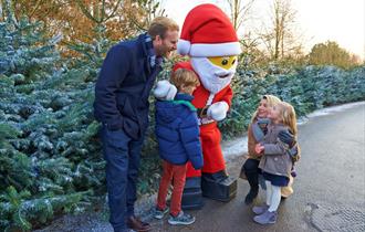 Family meeting Father Christmas at LEGOLAND Windsor at Christmas